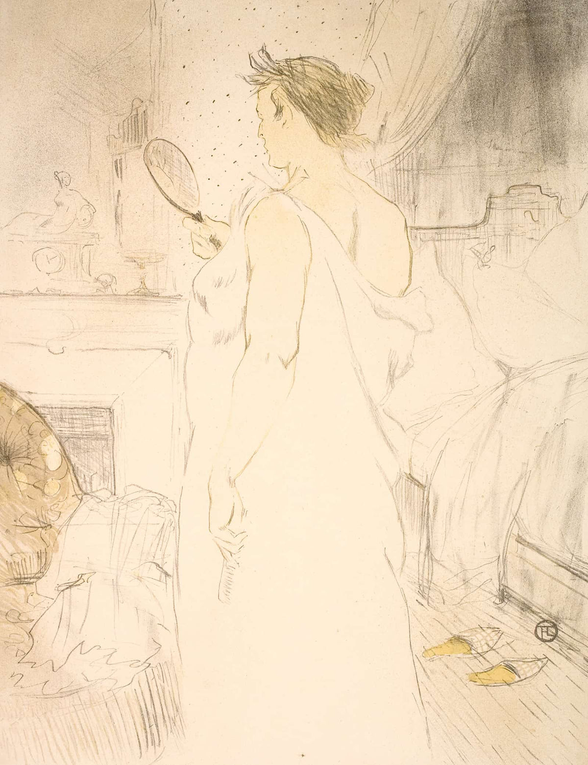 Femme A Glace La Glace A Main  by Henri De Toulouse Lautrec