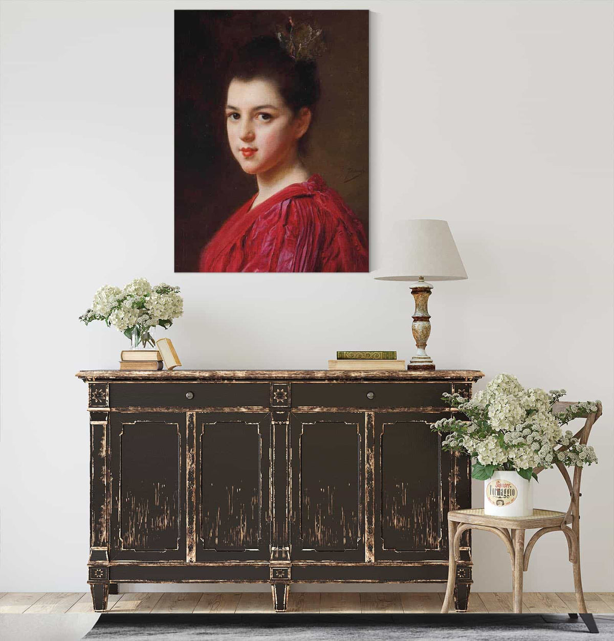 Femme A La Robe Rouge by Gustave Jean Jacquet