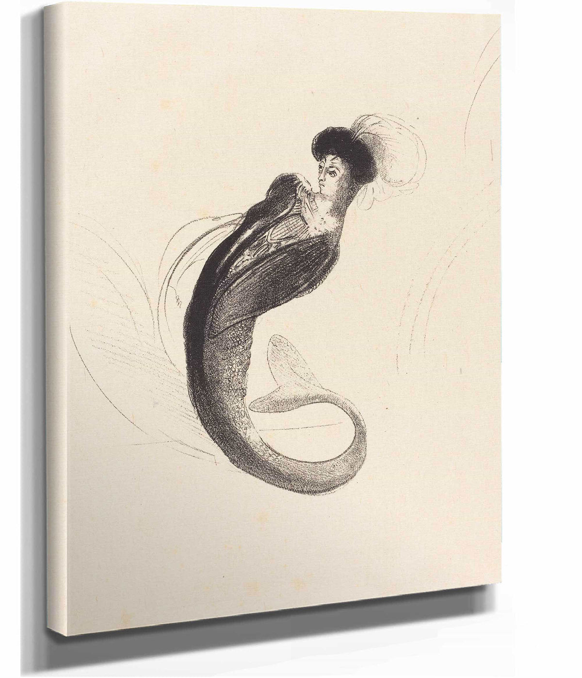 Femme A La Torque Ornee Woman With A Plumed Hat by Odilon Redon