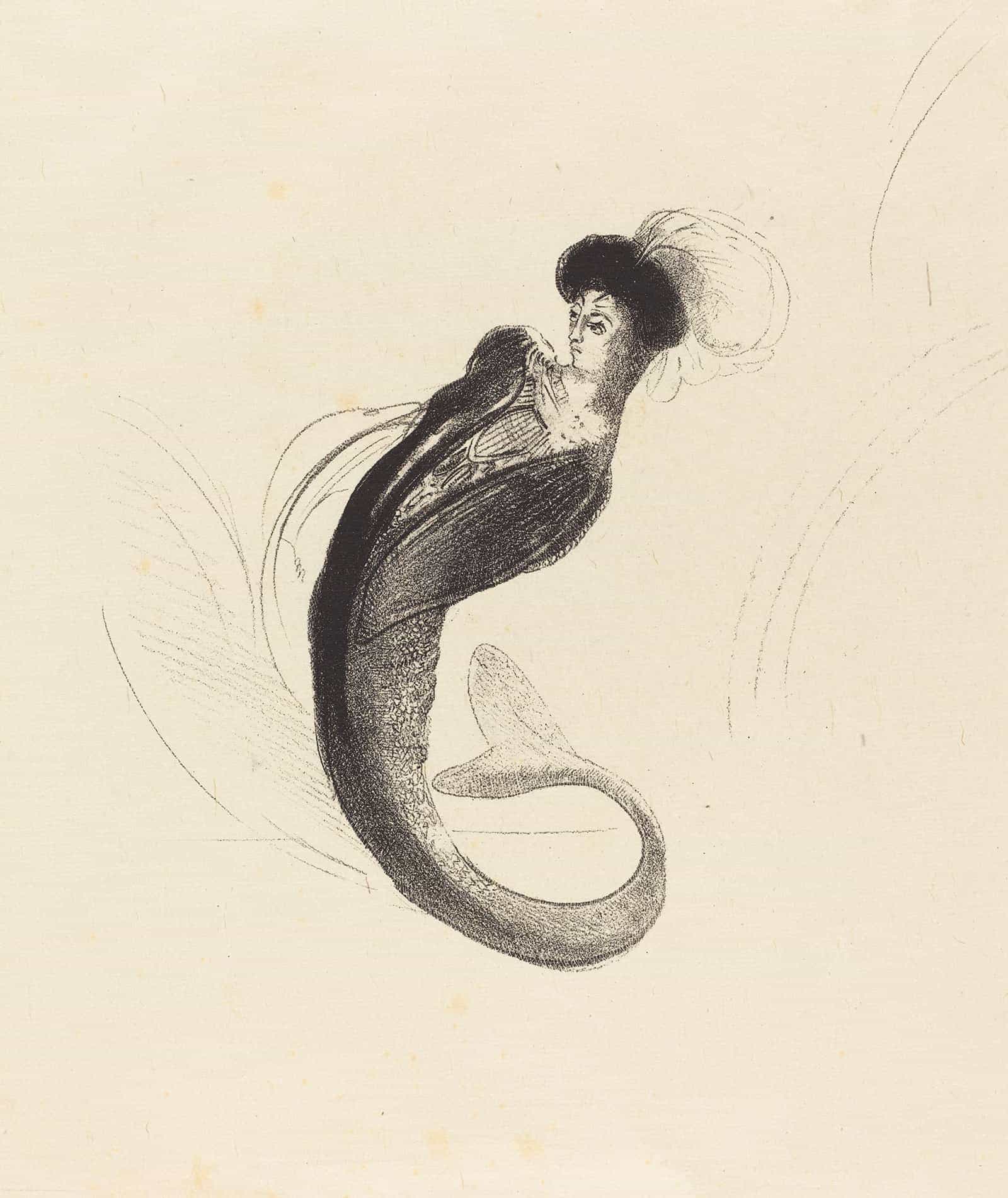 Femme A La Torque Ornee Woman With A Plumed Hat by Odilon Redon