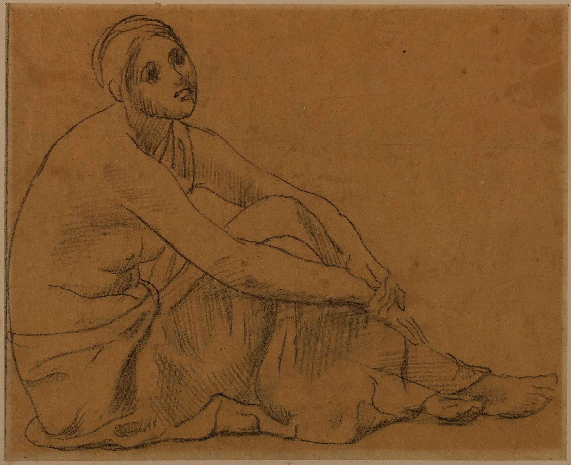 Femme Assise A Terre by Pierre Puvis De Chavannes