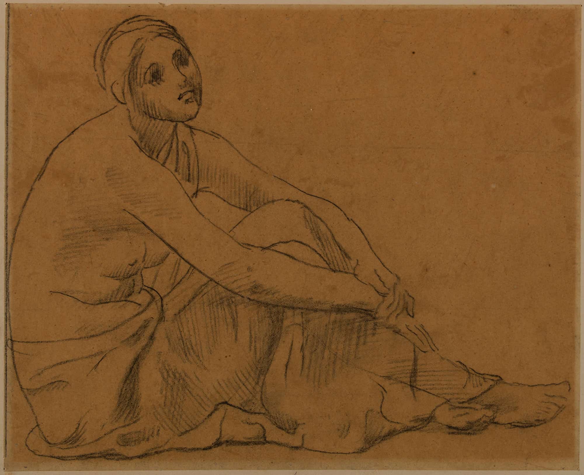 Femme Assise A Terre by Pierre Puvis De Chavannes