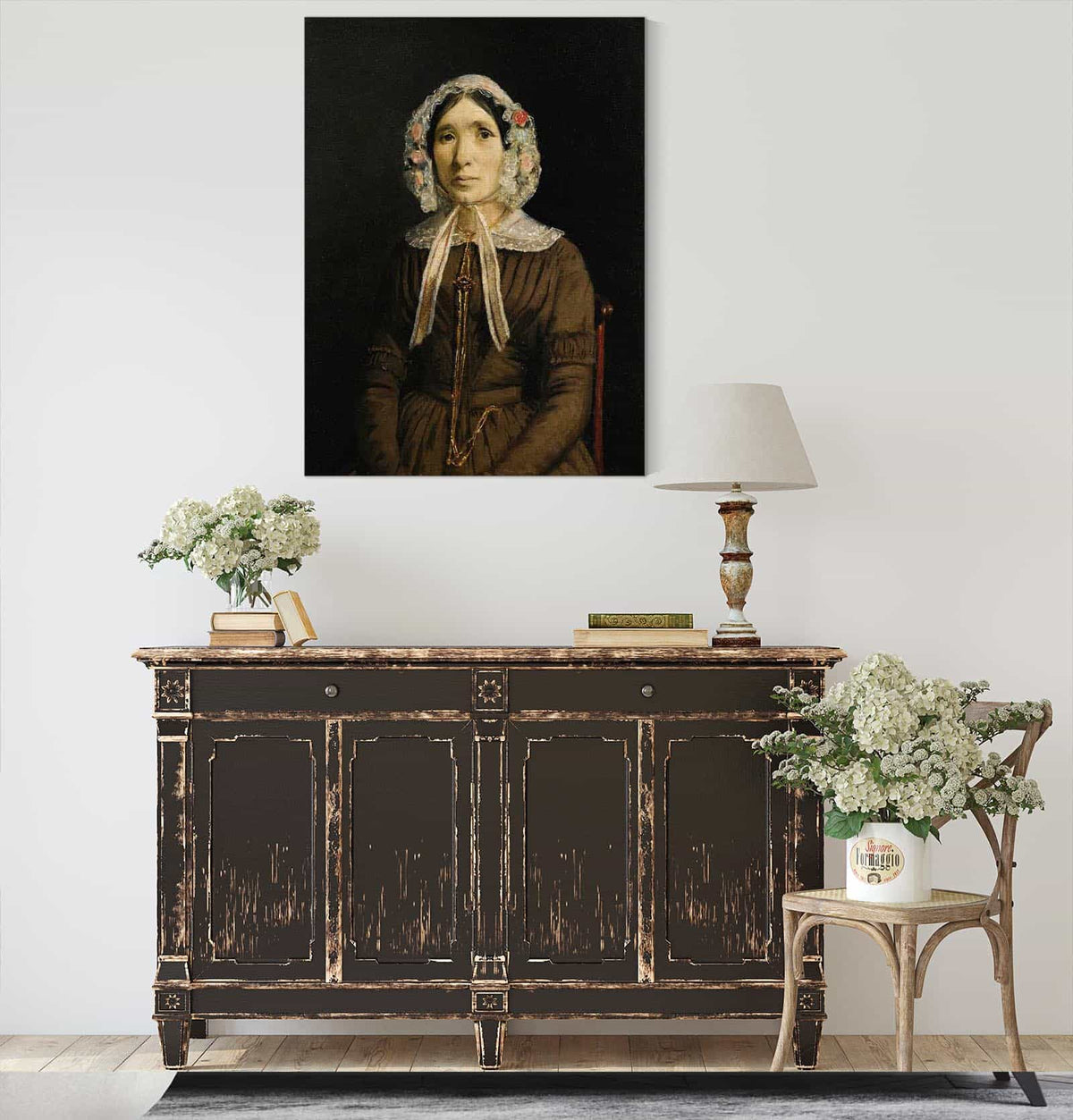 Femme Au Bonnet De Dentelle by Jean Baptiste Camille Corot