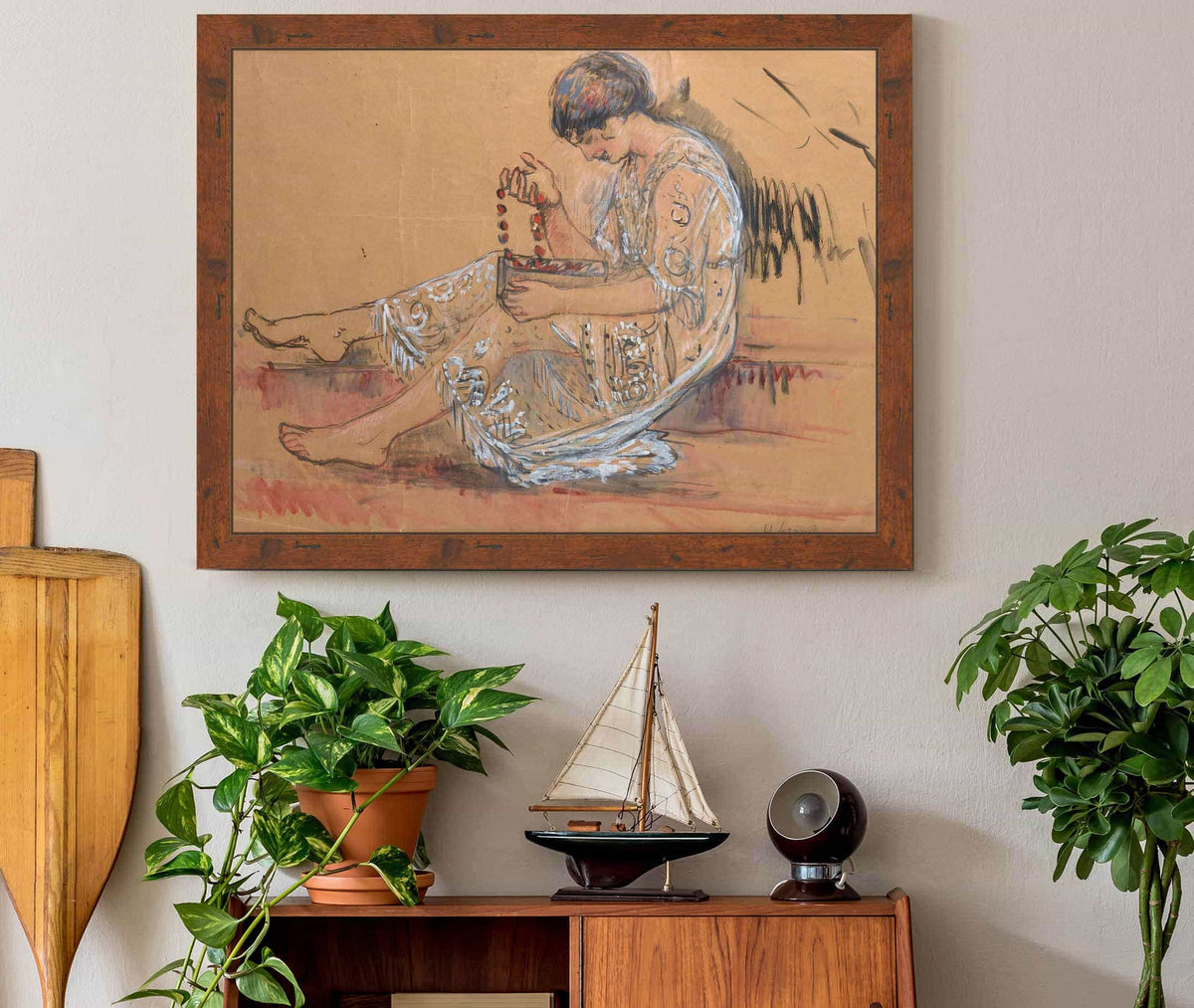 Femme Au Collier Etude Pour Loffrande Au Jardin by Henri Lebasque