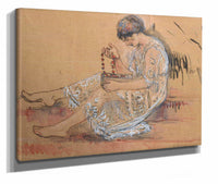 Femme Au Collier Etude Pour Loffrande Au Jardin by Henri Lebasque