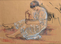 Femme Au Collier Etude Pour Loffrande Au Jardin by Henri Lebasque