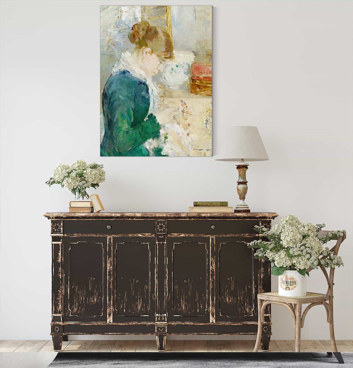 Femme Cousant Woman Sewing by Berthe Morisot