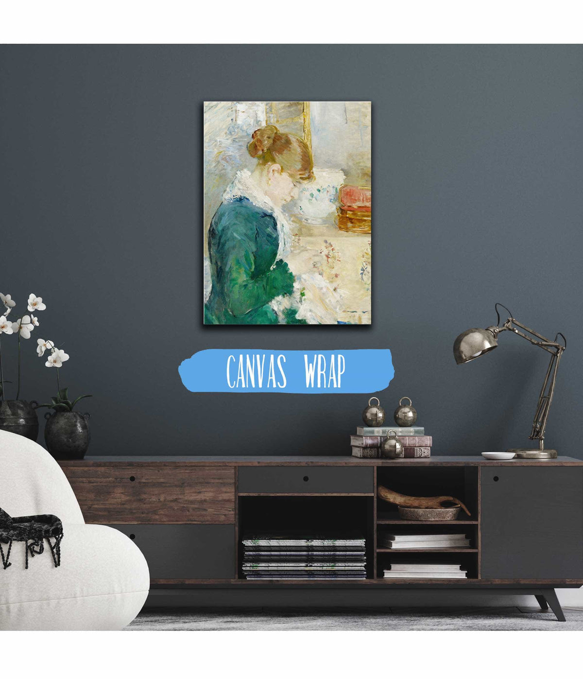 Femme Cousant Woman Sewing by Berthe Morisot