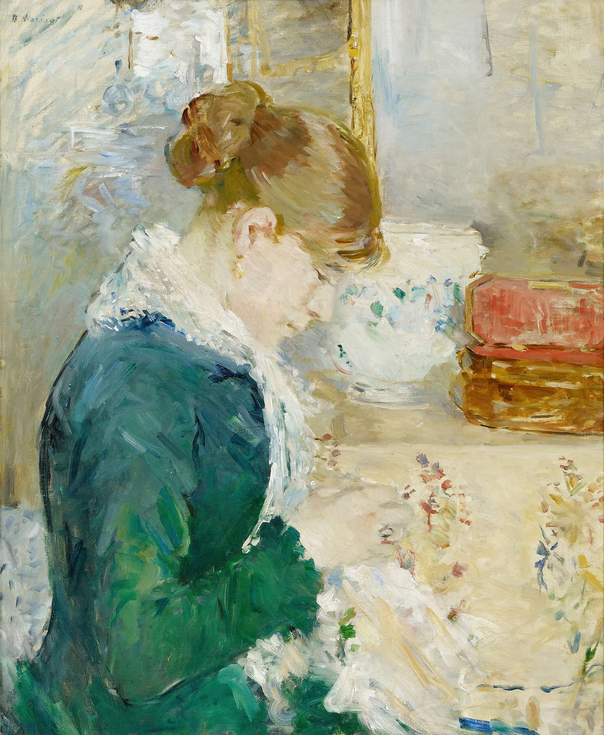 Femme Cousant Woman Sewing by Berthe Morisot
