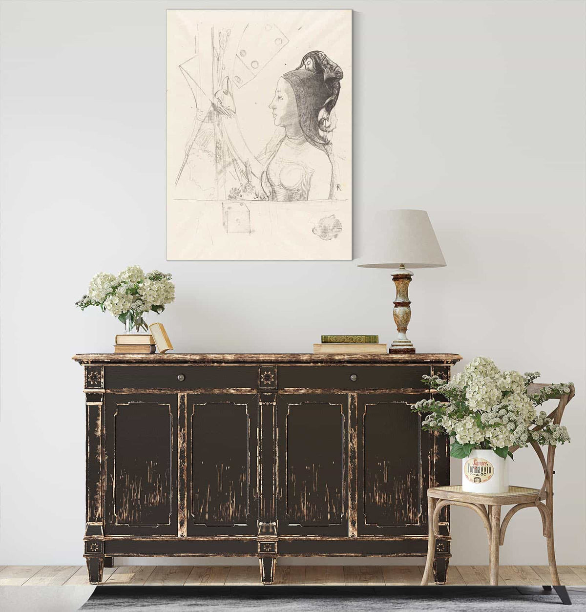 Femme De Profil Profile Of A Woman by Odilon Redon