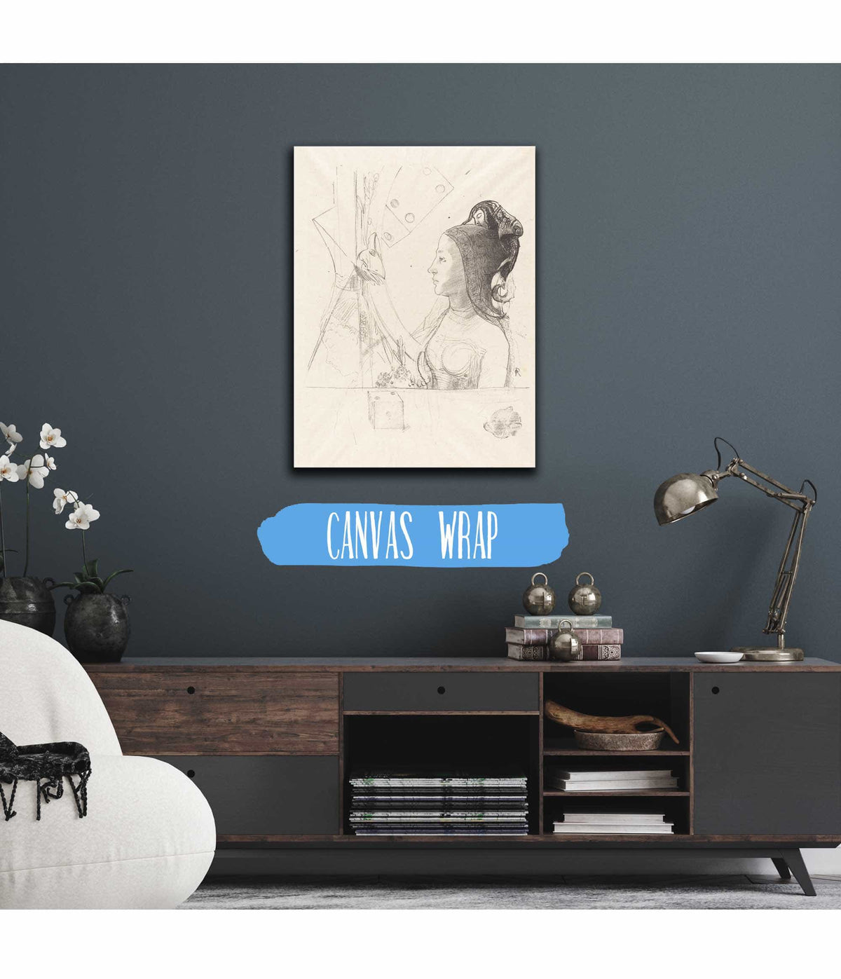 Femme De Profil Profile Of A Woman by Odilon Redon