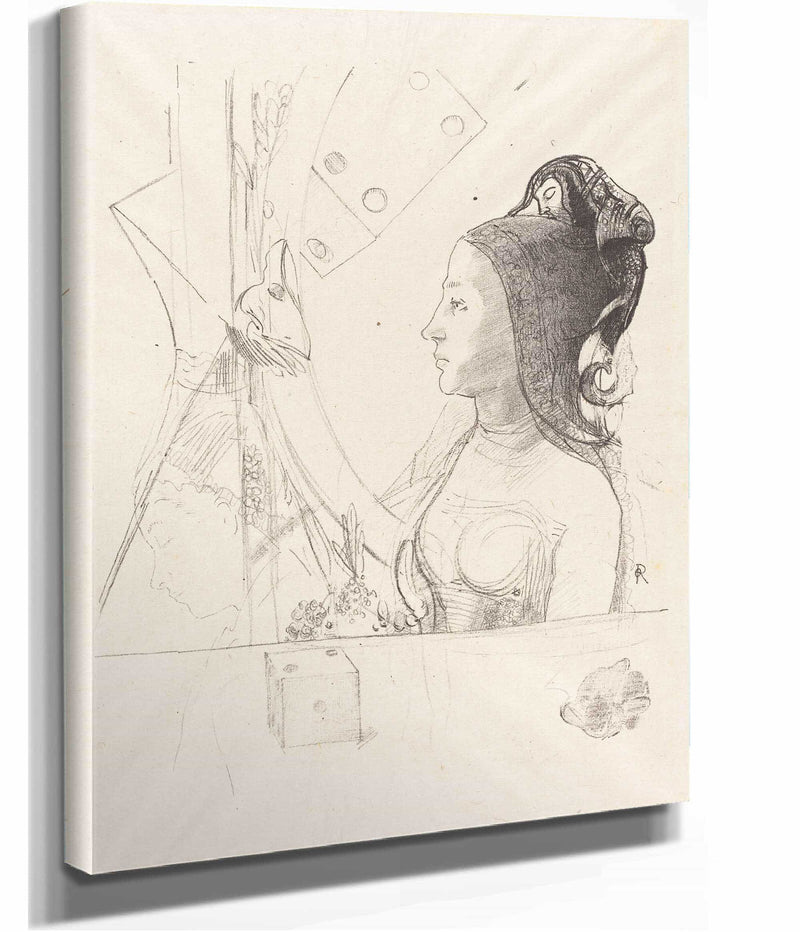Femme De Profil Profile Of A Woman by Odilon Redon