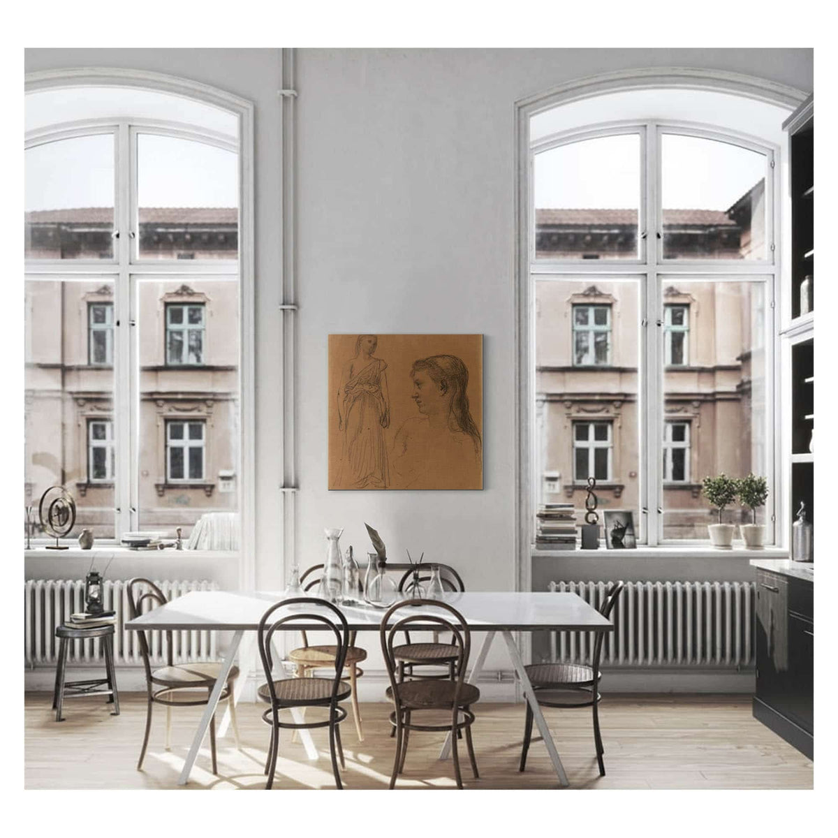 Femme Debout Et Buste De Femme by Pierre Puvis De Chavannes