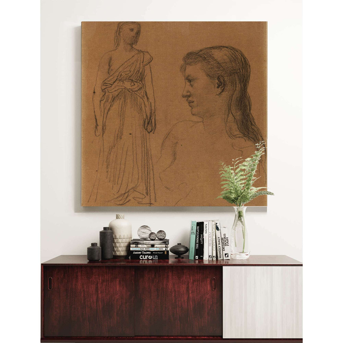 Femme Debout Et Buste De Femme by Pierre Puvis De Chavannes