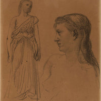 Femme Debout Et Buste De Femme by Pierre Puvis De Chavannes