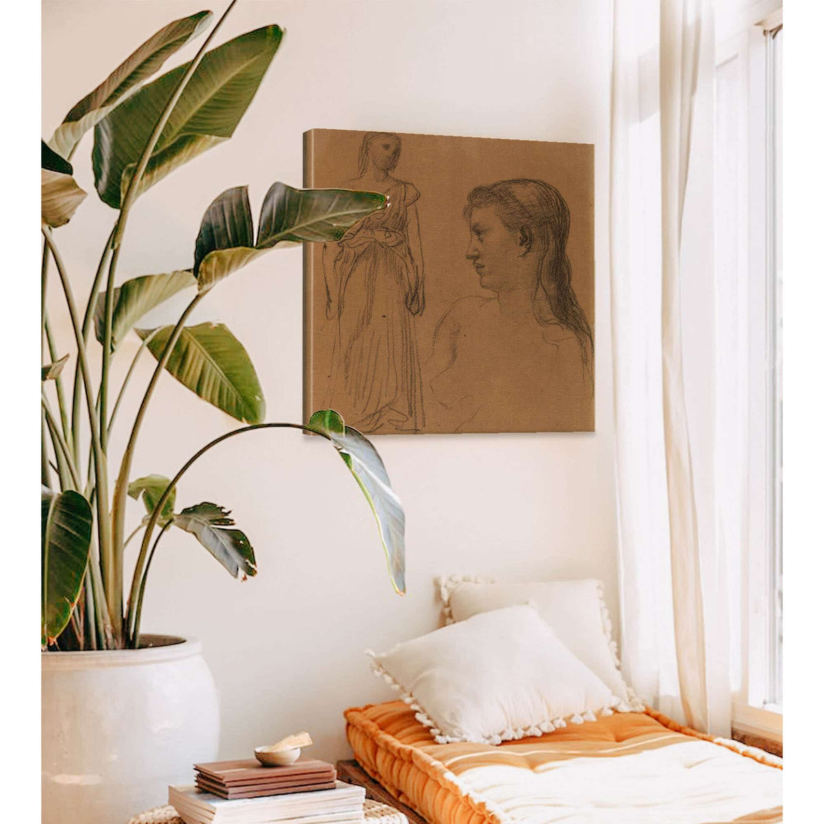 Femme Debout Et Buste De Femme by Pierre Puvis De Chavannes