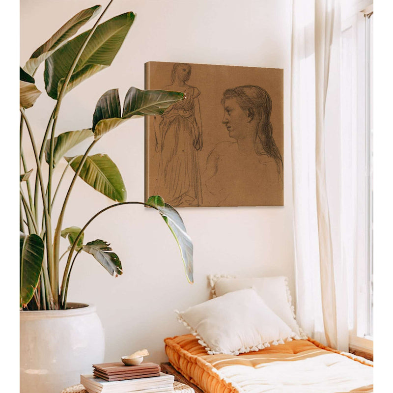 Femme Debout Et Buste De Femme by Pierre Puvis De Chavannes