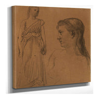 Femme Debout Et Buste De Femme by Pierre Puvis De Chavannes