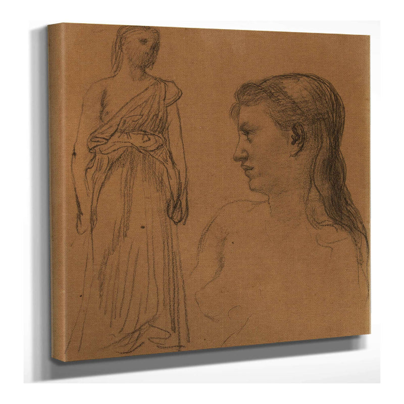Femme Debout Et Buste De Femme by Pierre Puvis De Chavannes