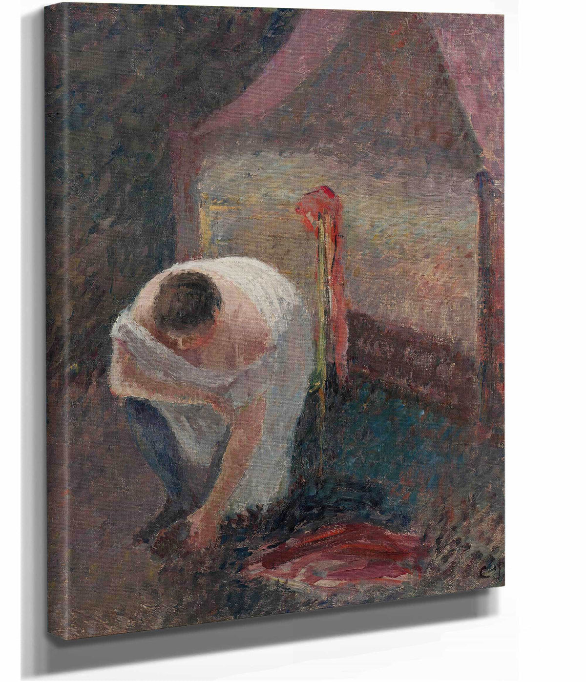 Femme En Chemise Pres Dun Lit by Camille Pissarro