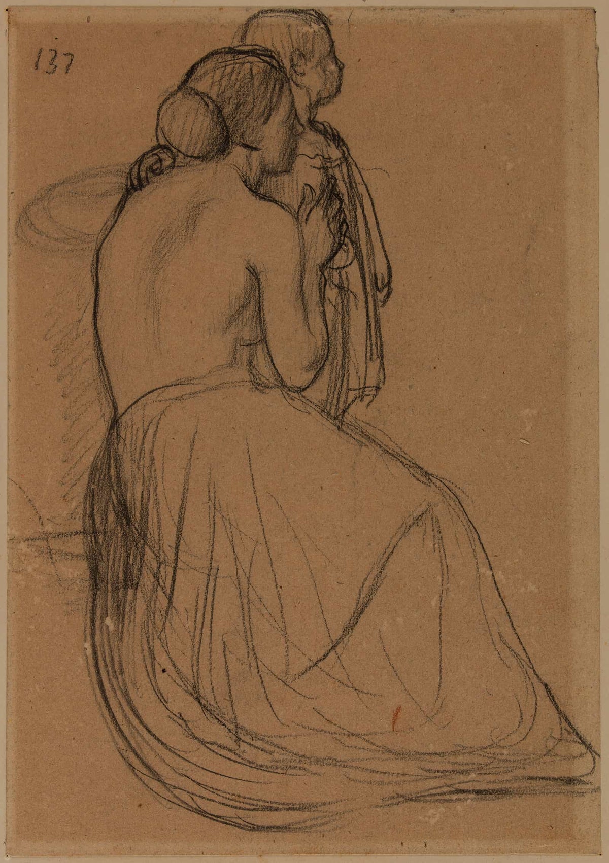 Femme Et Enfant  by Pierre Puvis De Chavannes