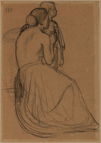 Femme Et Enfant  by Pierre Puvis De Chavannes