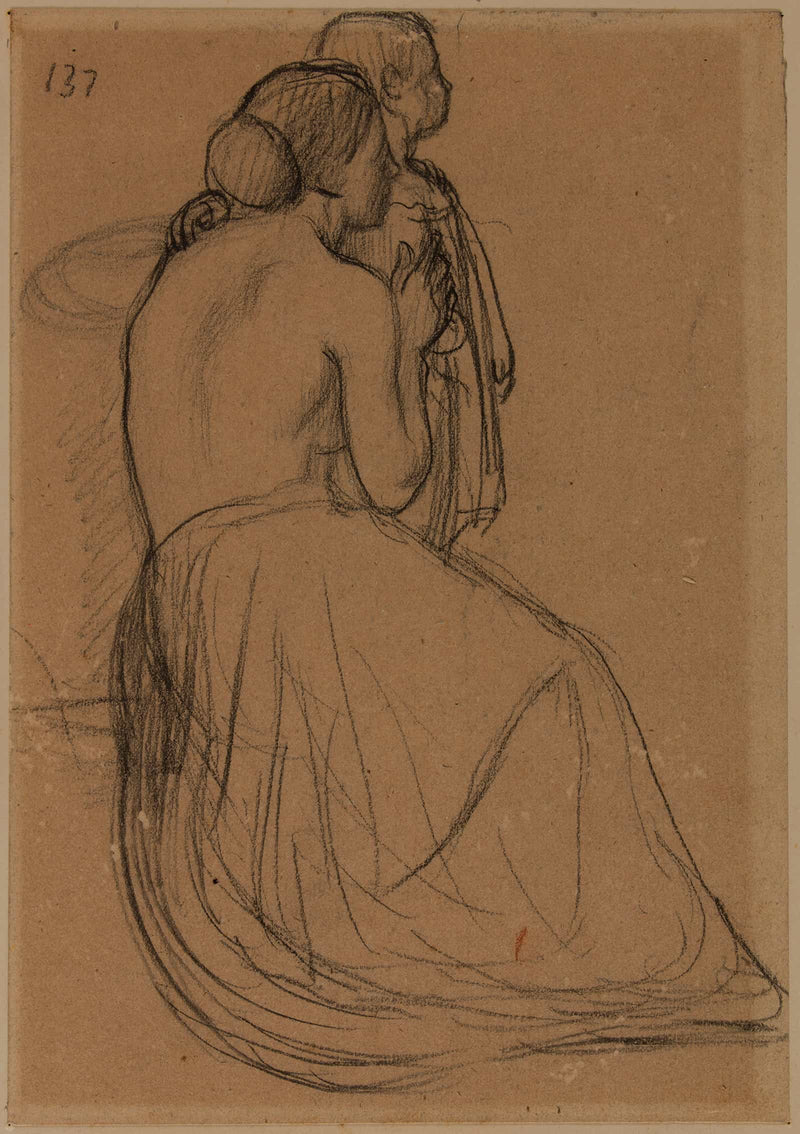 Femme Et Enfant  by Pierre Puvis De Chavannes