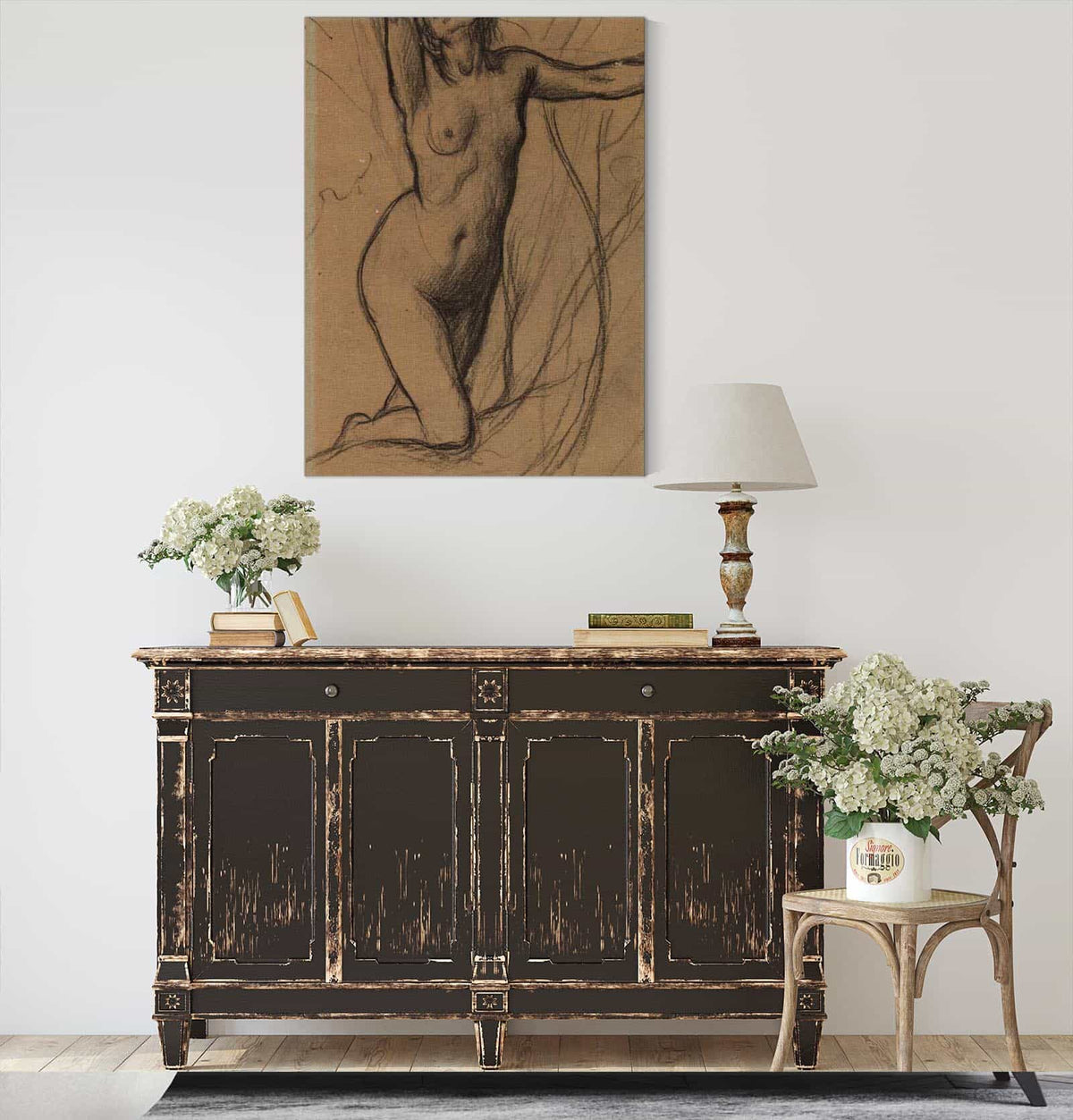 Femme Nue A Genou De Face by Pierre Puvis De Chavannes