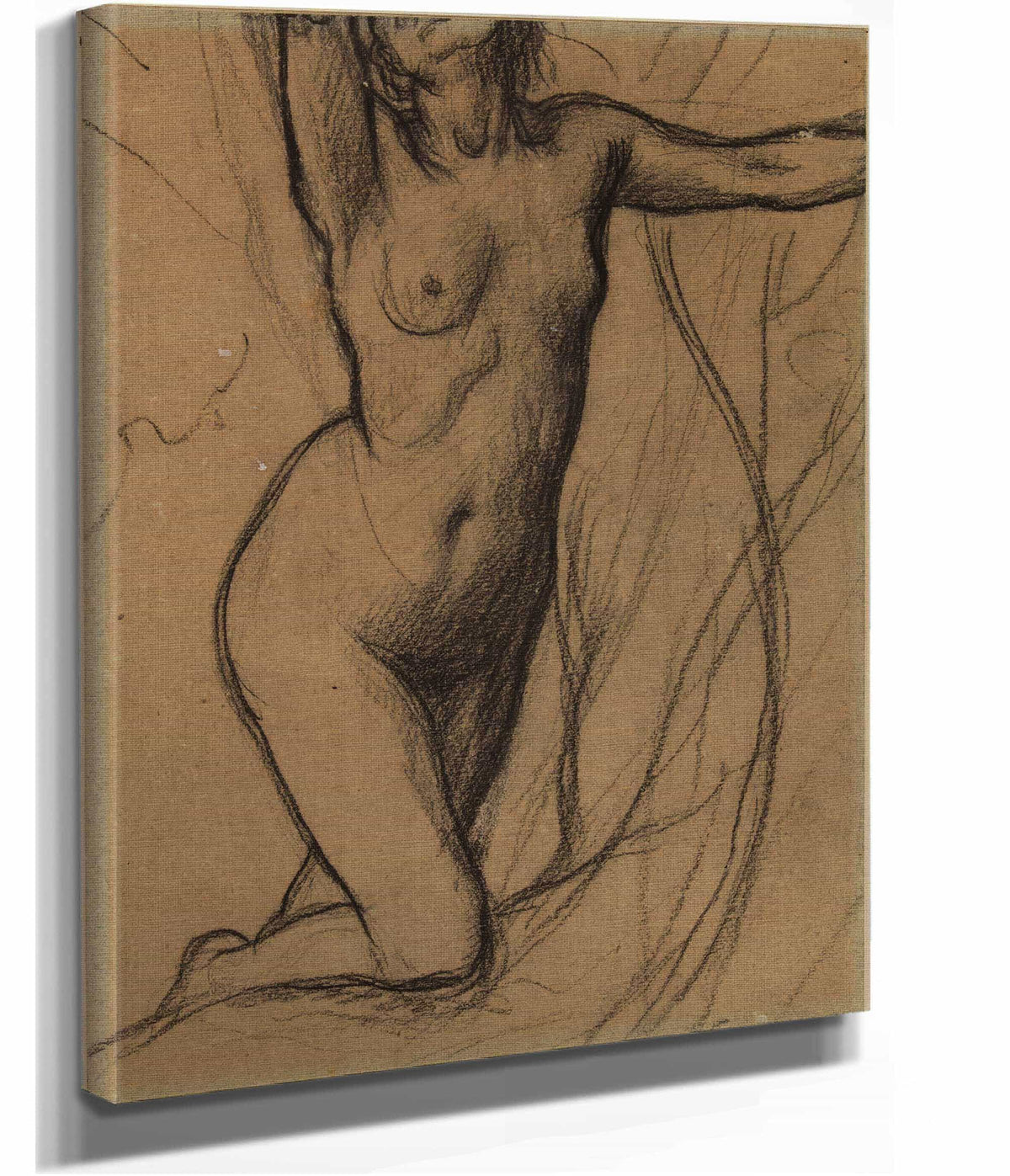 Femme Nue A Genou De Face by Pierre Puvis De Chavannes