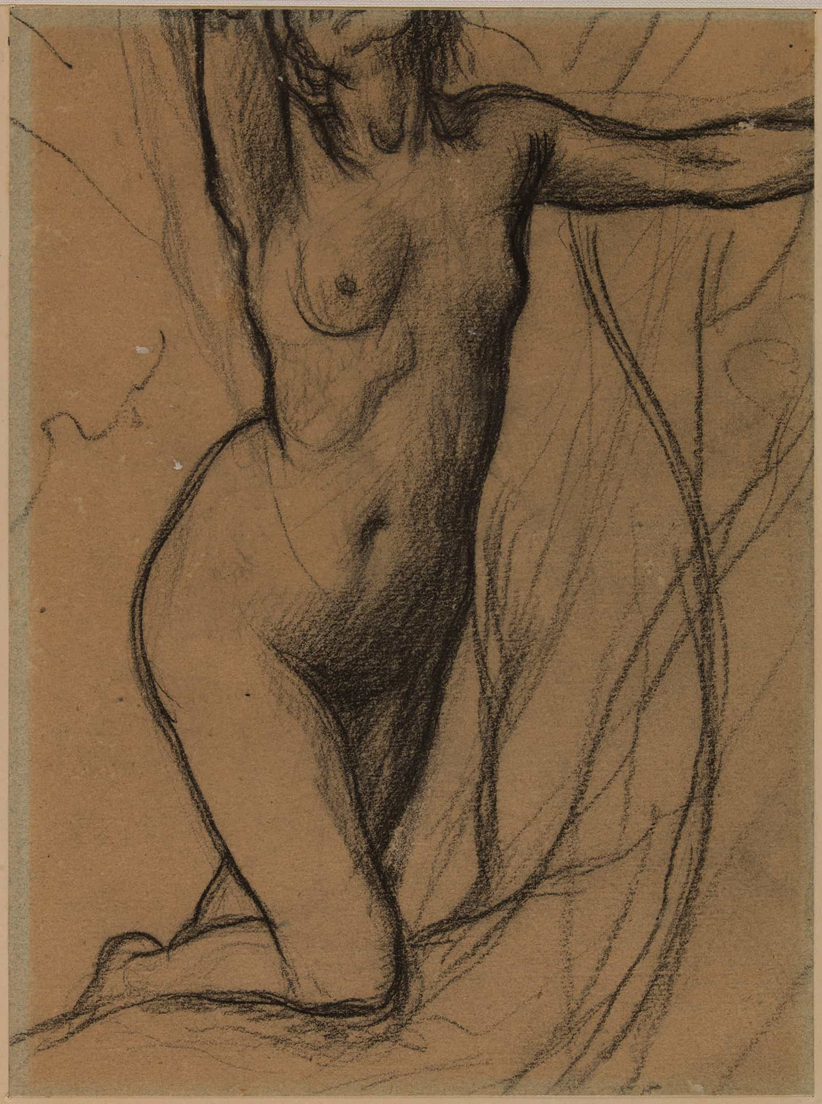 Femme Nue A Genou De Face by Pierre Puvis De Chavannes