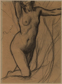 Femme Nue A Genou De Face by Pierre Puvis De Chavannes