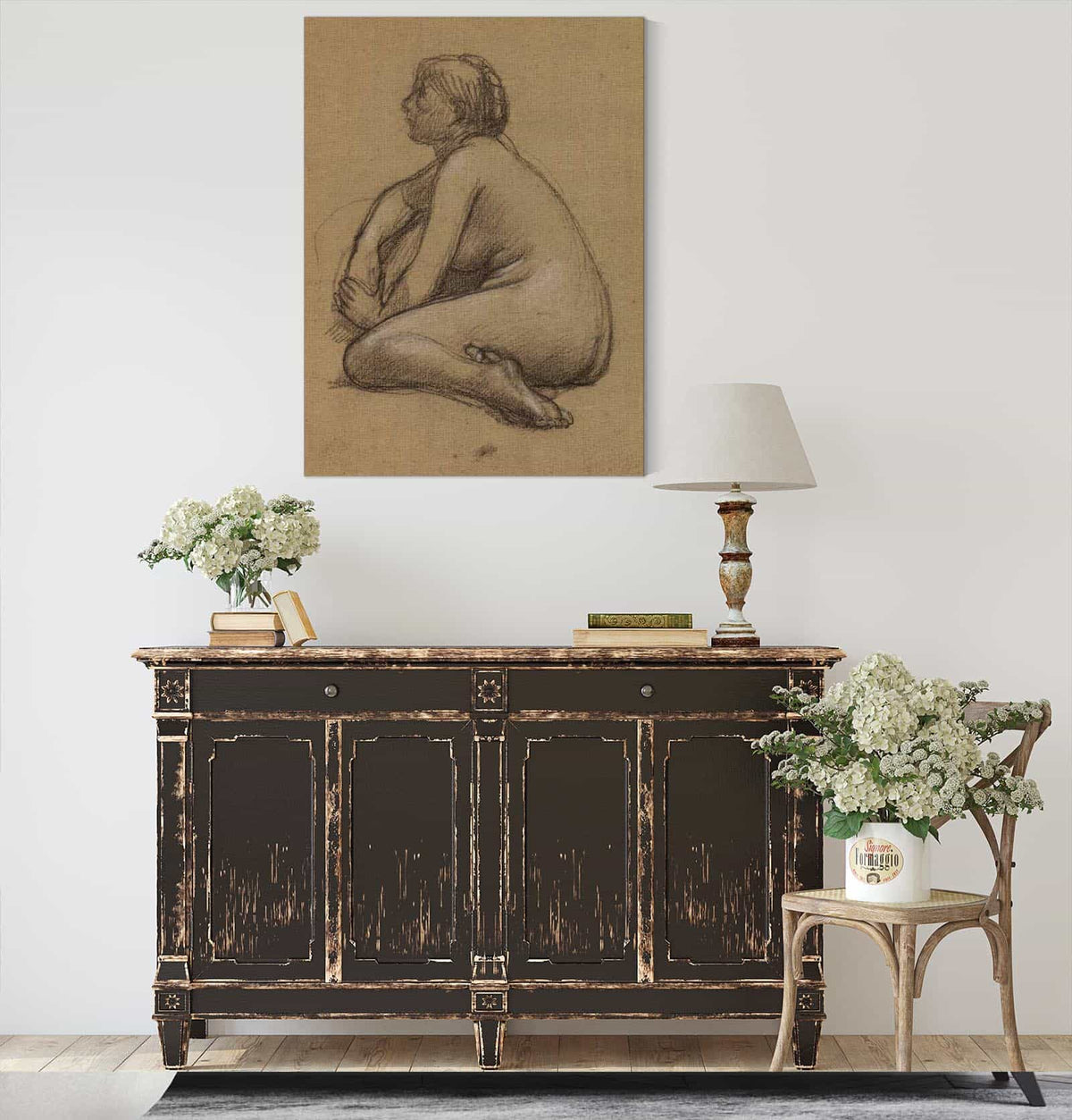 Femme Nue Accroupie by Pierre Puvis De Chavannes