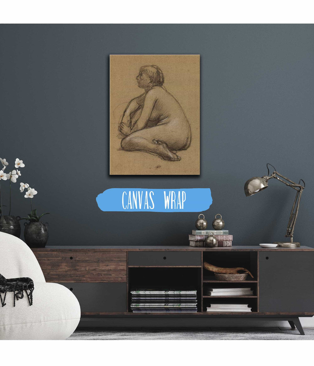 Femme Nue Accroupie by Pierre Puvis De Chavannes