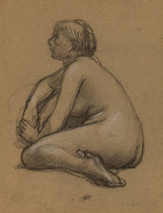 Femme Nue Accroupie by Pierre Puvis De Chavannes