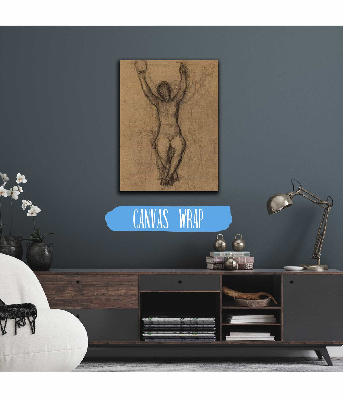 Femme Nue Assise De Face Les Deux Bras Leves by Pierre Puvis De Chavannes