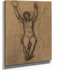 Femme Nue Assise De Face Les Deux Bras Leves by Pierre Puvis De Chavannes