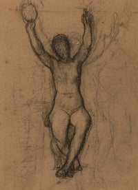 Femme Nue Assise De Face Les Deux Bras Leves by Pierre Puvis De Chavannes