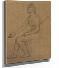 Femme Nue Assise De Profil A Gauche by Pierre Puvis De Chavannes
