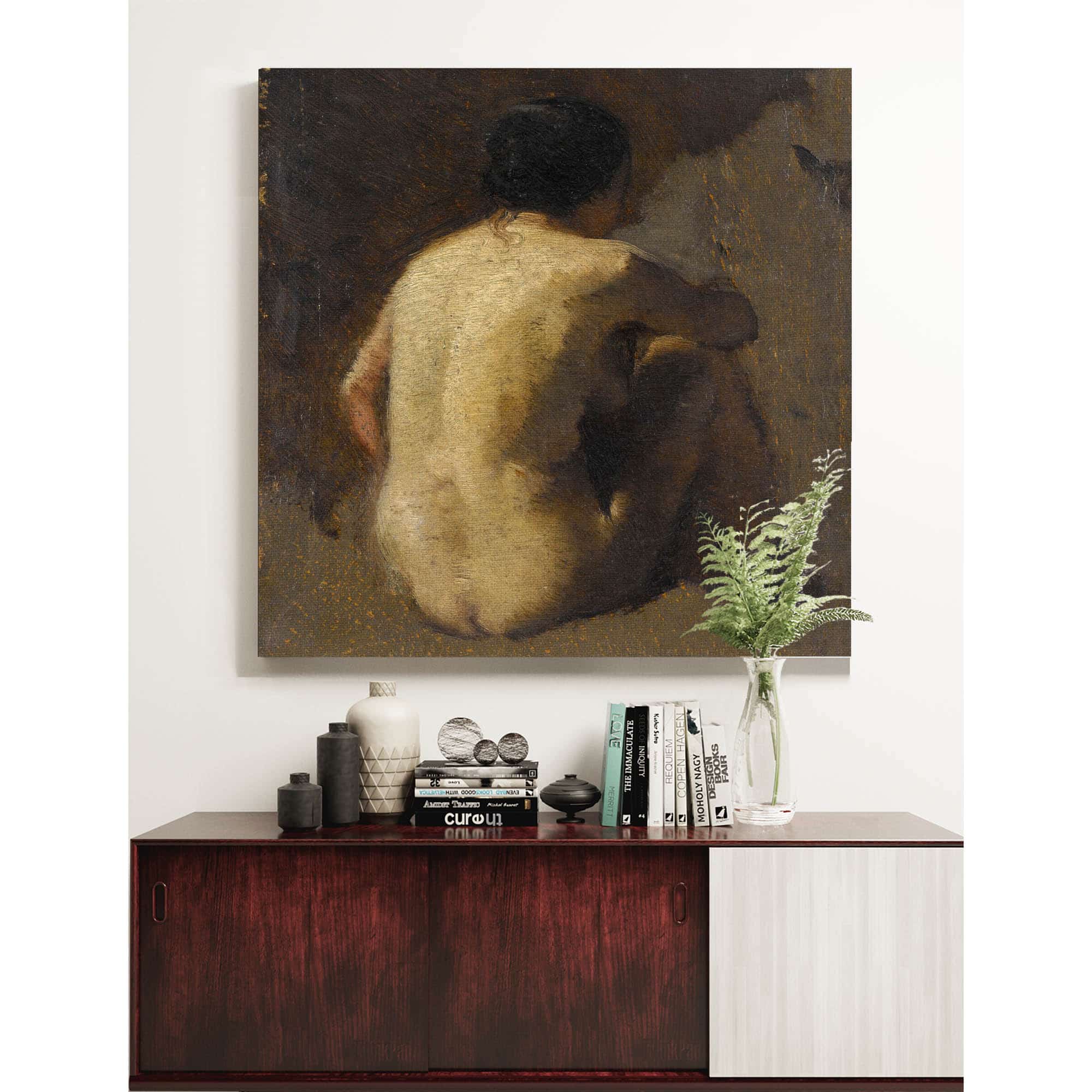 Femme Nue Assise Vue De Dos  by Felix Ziem