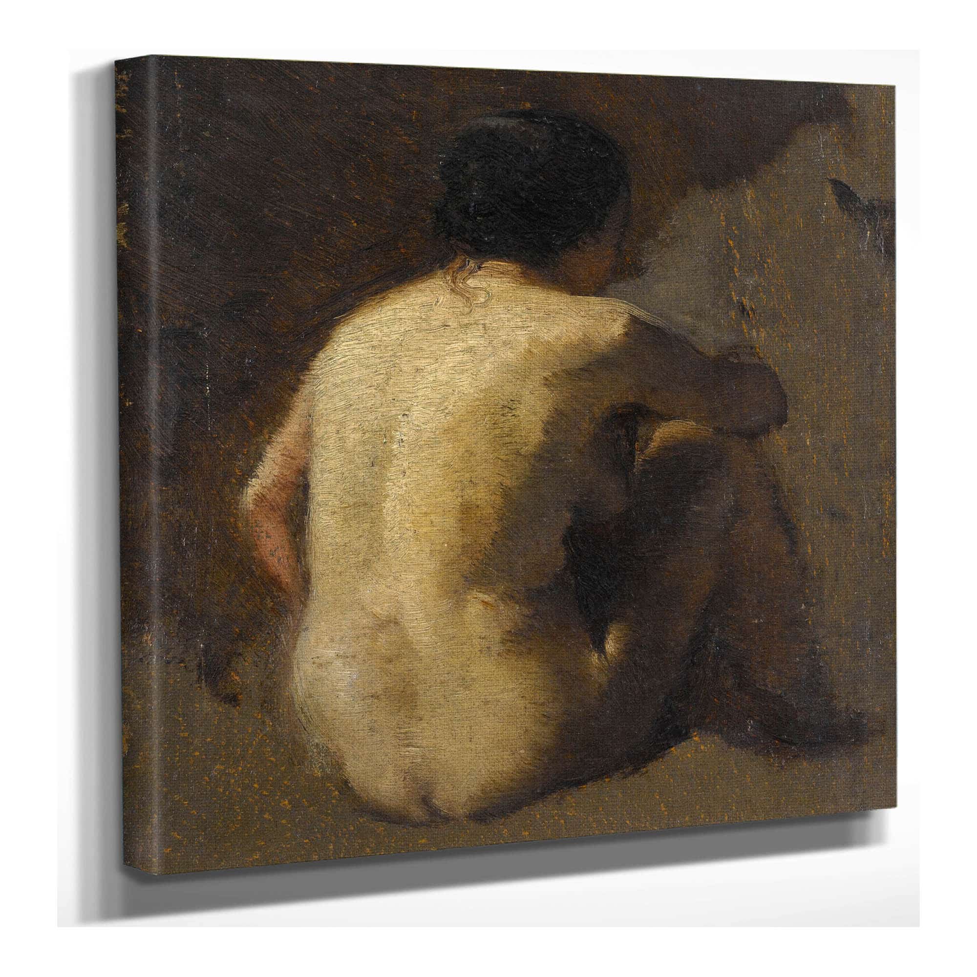 Femme Nue Assise Vue De Dos  by Felix Ziem