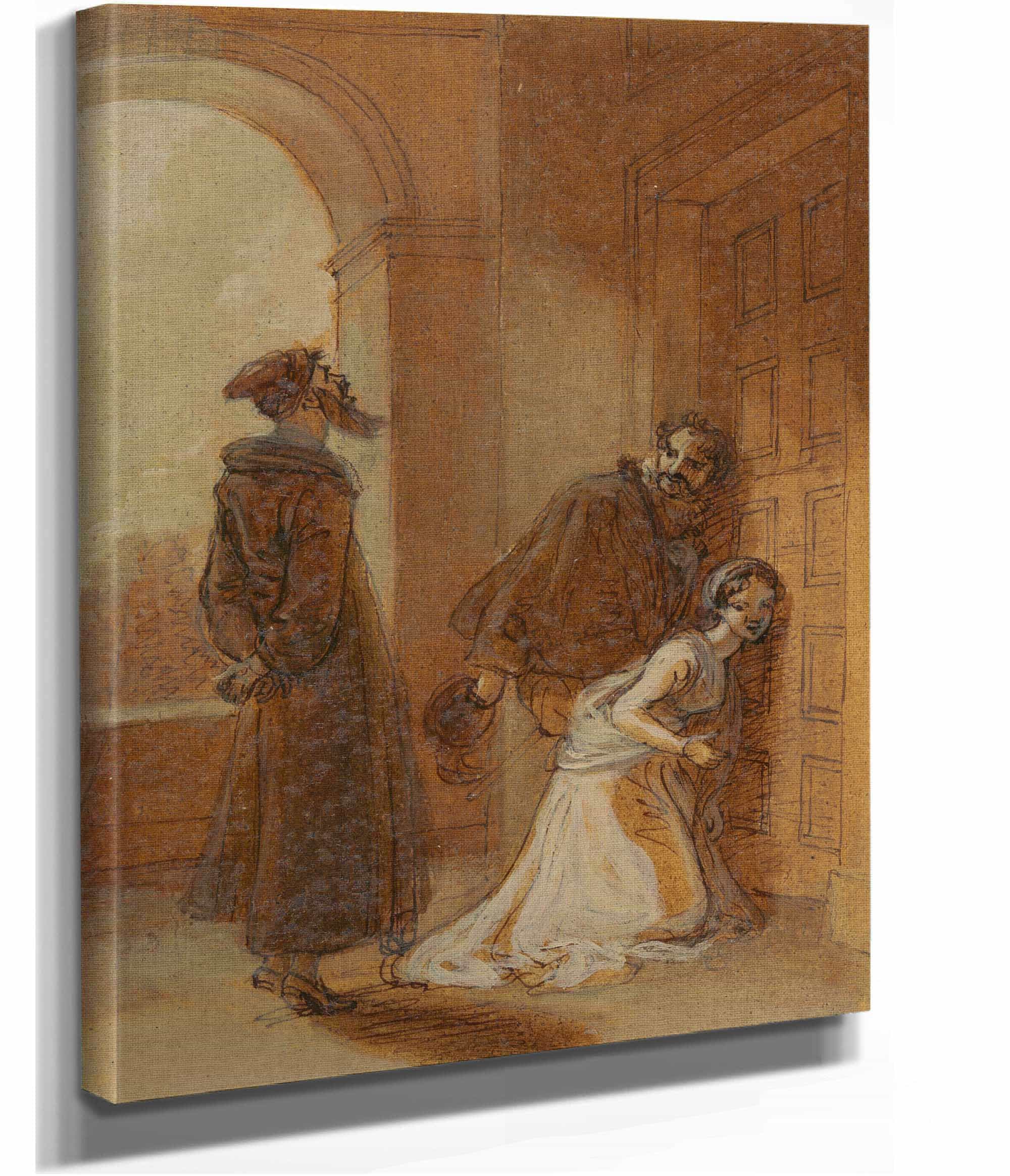 Feste As Sir Topas Addressing Malvolio by Robert Smirke