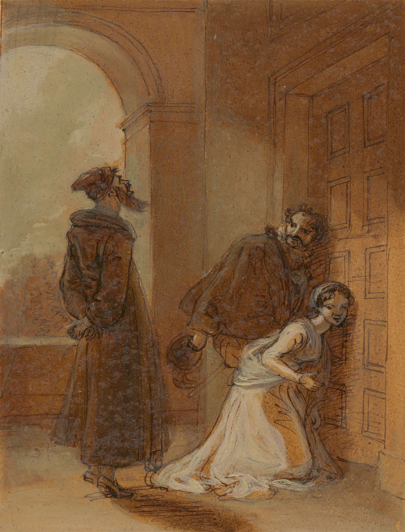Feste As Sir Topas Addressing Malvolio by Robert Smirke
