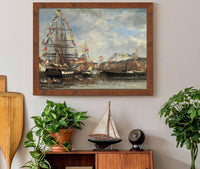 Festival In The Harbor Of Honfleur by Eugene Boudin