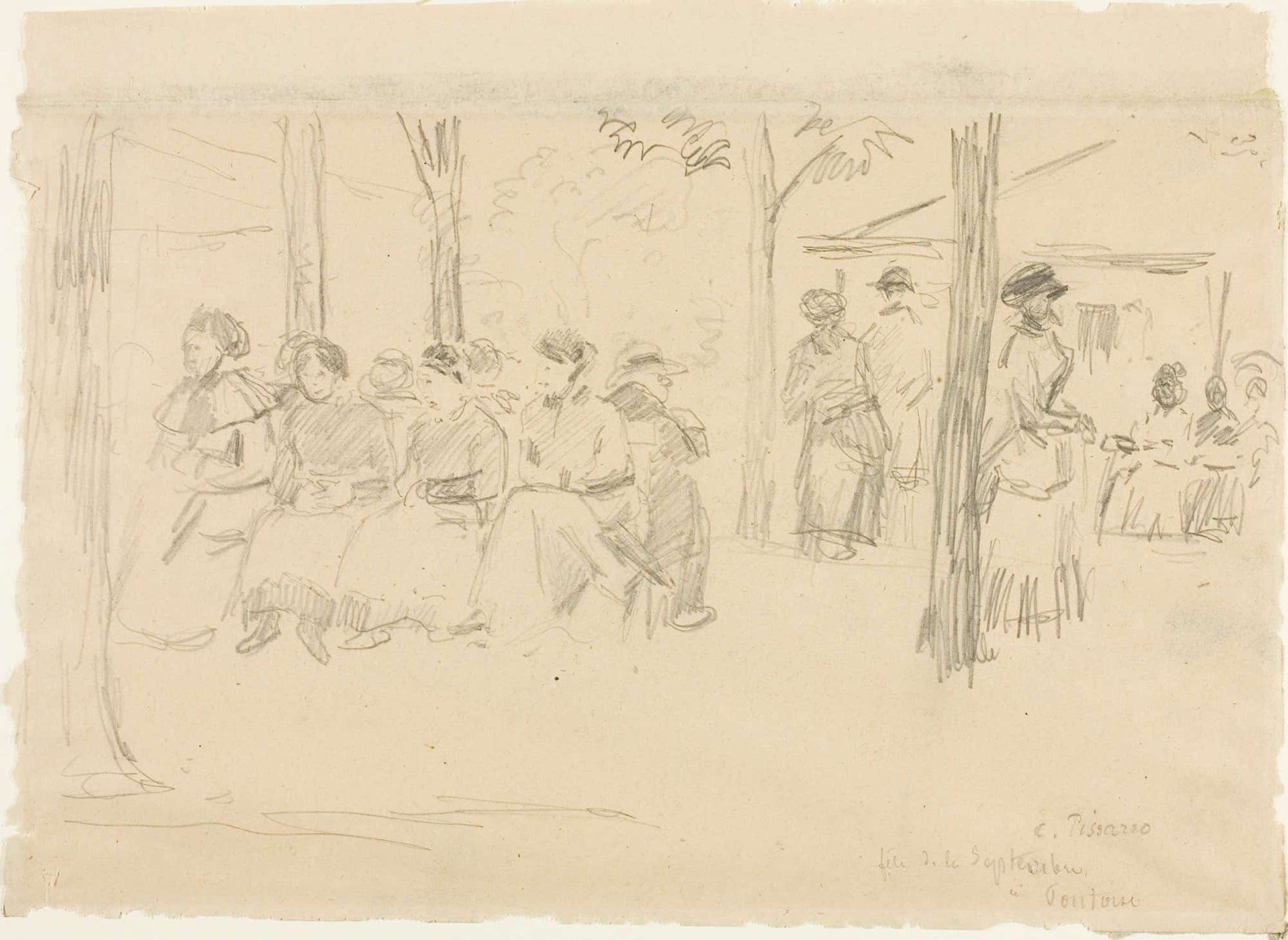 Fete At Pontoise by Camille Pissarro