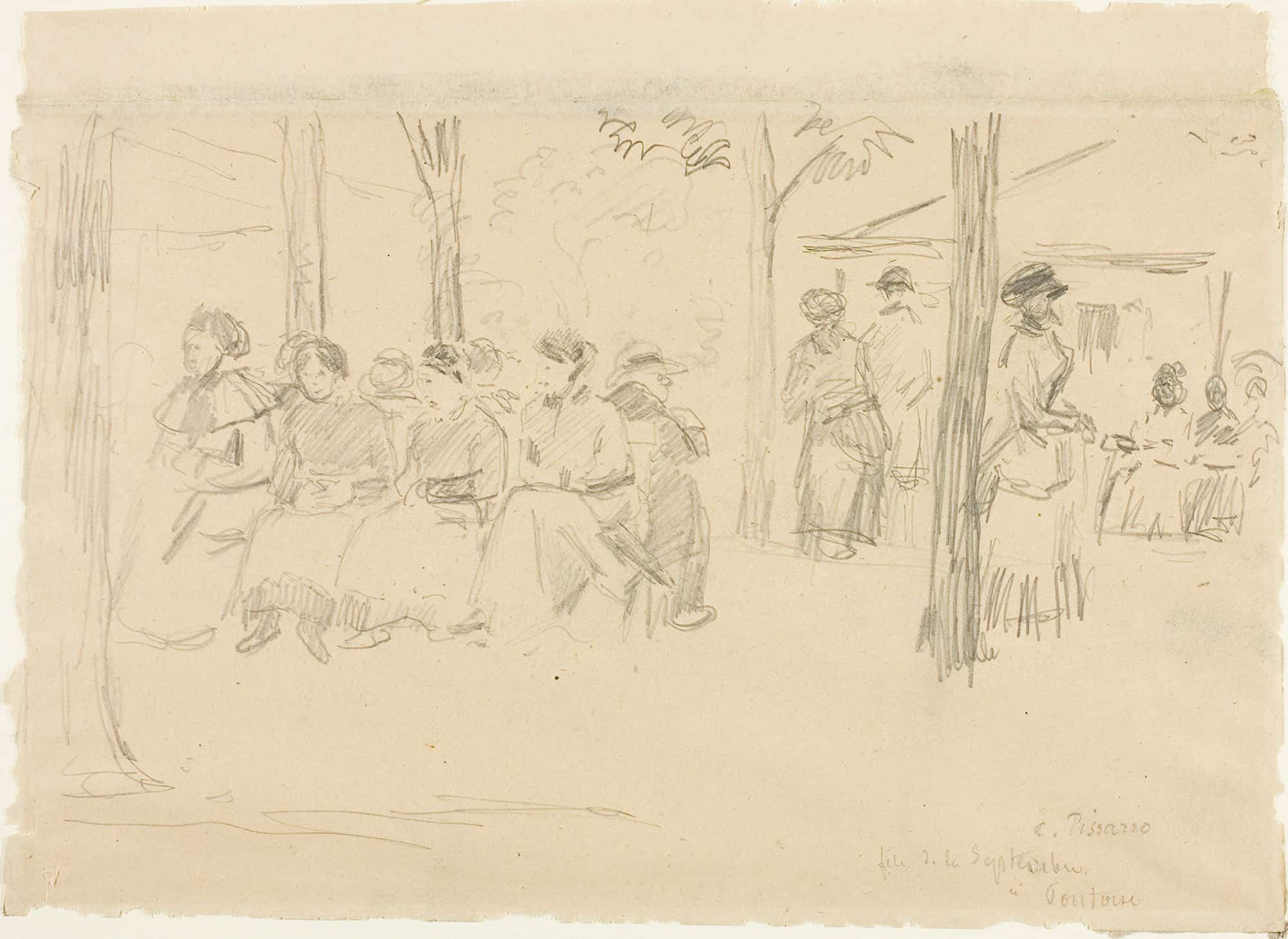 Fete At Pontoise by Camille Pissarro