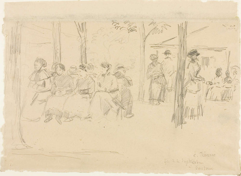 Fete At Pontoise by Camille Pissarro