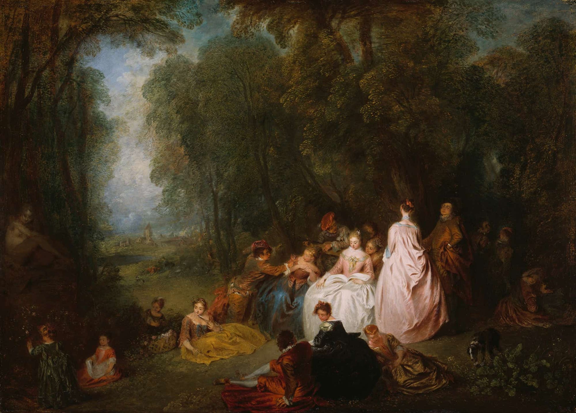 Fete Champetre Pastoral Gathering by Jean Antoine Watteau