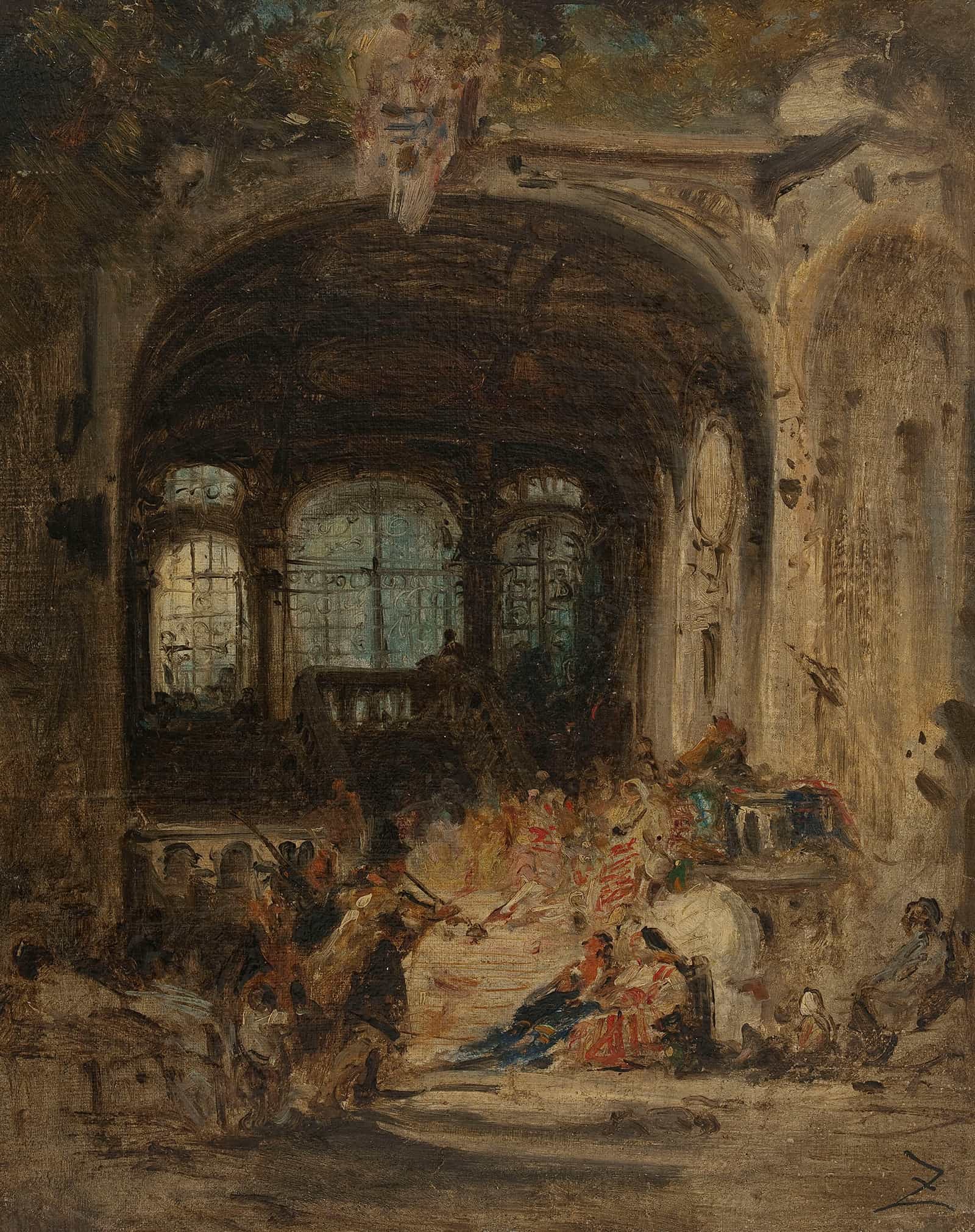 Fete Dans Un Palais A Naples by Felix Ziem