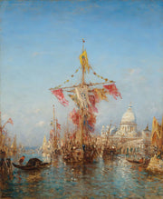 Fete De Lassomption Devant La Douane Venise by Felix Ziem