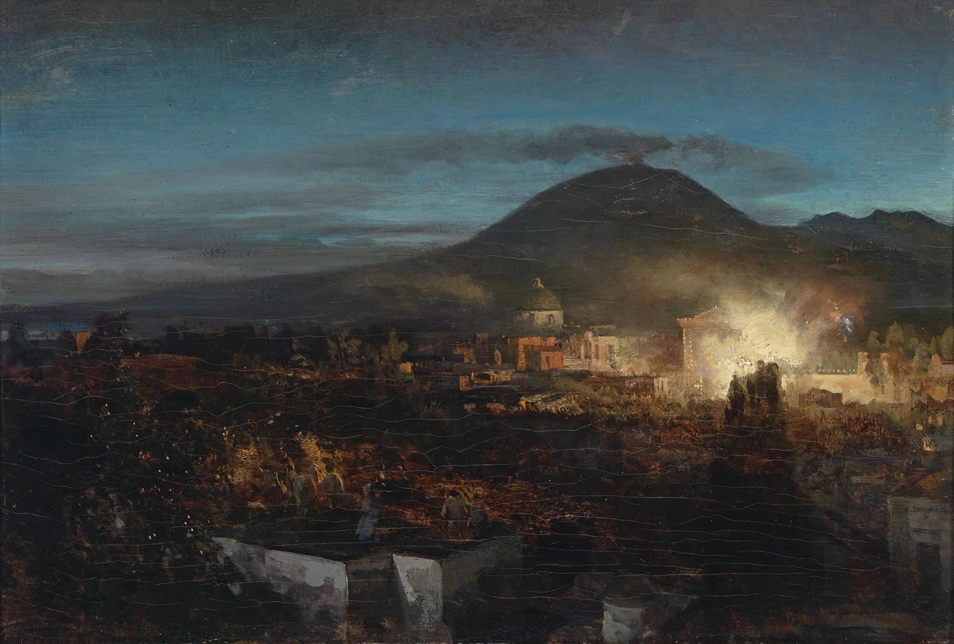 Feuerwerk In Toree Dell Annunziata by Oswald Achenbach